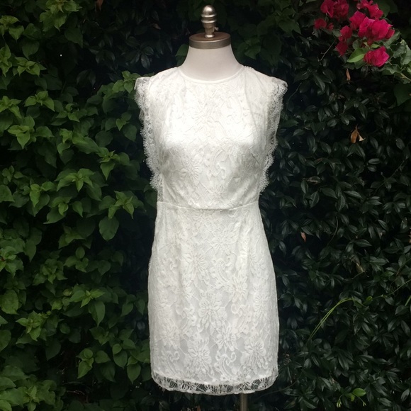 NWT Kimchi Blue Pinafore Lace Ivory Mini Dress 2 - Picture 4 of 9